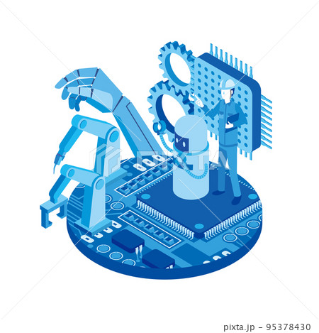 製造業のロボット化のイメージイラスト 95378430