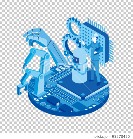 製造業のロボット化のイメージイラスト 95378430