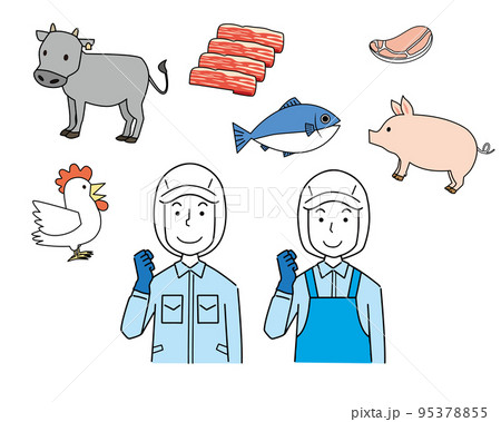 食品加工業の男女 食品加工業の男女 95378855