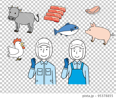 食品加工業の男女 食品加工業の男女 95378855