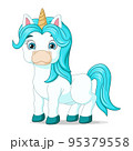 Cute little magical unicorn cartoon 95379558