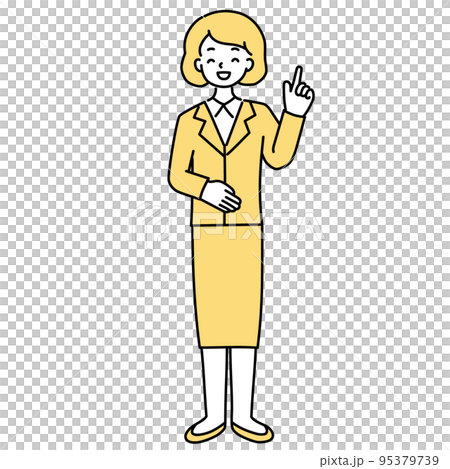 Illustration of woman in suit Illustration of woman in suit 95379739