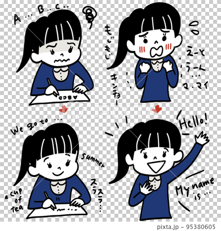 girl taking english lesson 95380605