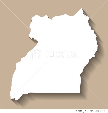 Uganda vector country map silhouette
