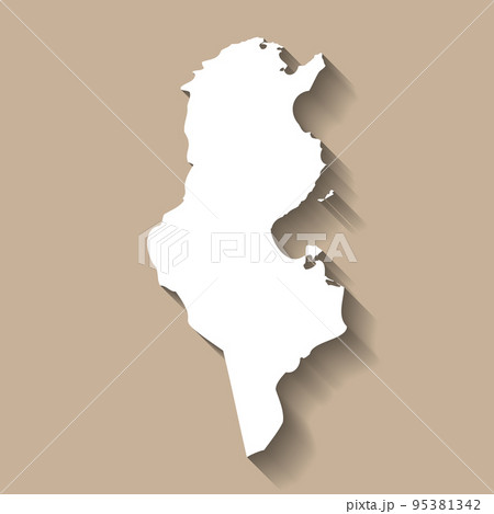 Tunisia vector country map silhouette 95381342