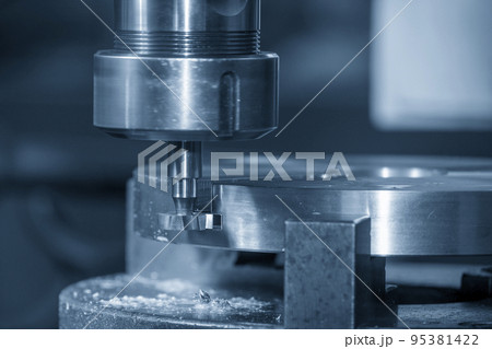 The NC milling machine T-slot cutting the metal parts. The NC milling machine T-slot cutting the metal parts. 95381422