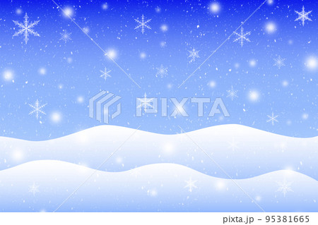 雪が降り積もる冬の背景。クリスマスイメージ。 95381665