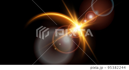 The edge of a golden solar eclipse on a black background. Golden eclipse for product advertising, natural phenomena, horror concept and others. The edge of a golden solar eclipse on a black background. Golden eclipse for product advertising, natural phenomena, horror concept and others. 95382244
