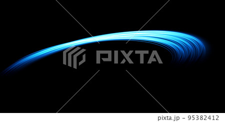 Blue glowing shiny lines effect vector background. EPS10. Abstract effect of movement with the speed of light. Shiny wavy path. Light painting. Easy trail. Vector eps10. Blue glowing shiny lines effect vector background. EPS10. Abstract effect of movement with the speed of light. Shiny wavy path. Light painting. Easy trail. Vector eps10. 95382412