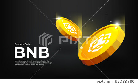Binance (BNB) coin banner. BNB cryptocurrency concept banner background. 95383580