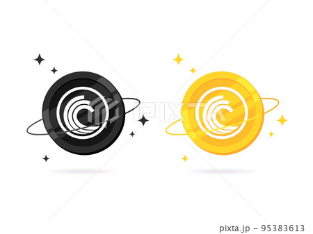 BitTorrent Token (BTT) coin flat icon isolated on white background. 95383613