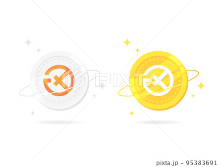 Tokenize Xchange (TKX) coin flat icon isolated on white background. Tokenize Xchange (TKX) coin flat icon isolated on white background. 95383691