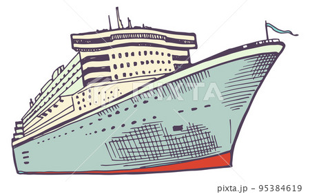 Watercolor drawing of cruise ship isolated on white background modern  ocean liner Stock Photo  Alamy