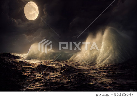 Greate Wave in ocean 95385647