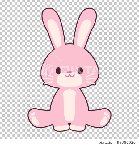 Rabbit in sitting pose 95386026