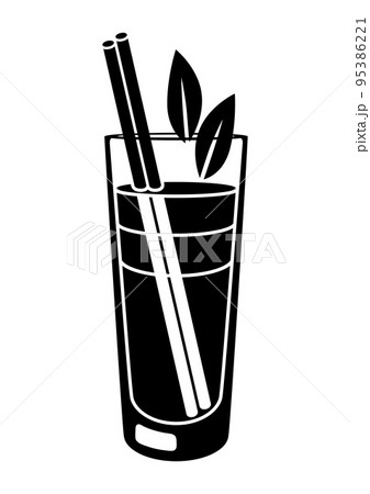 Illustration of mojito cocktail in glass. Alcoholic drink for party. 95386221