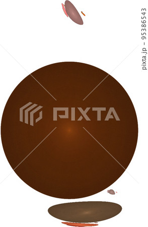 composition of round and oval shapes in brown tones, isolated element, decor 95386543