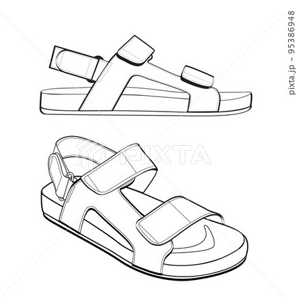 Shoes, sandals, icon, sketch	 95386948