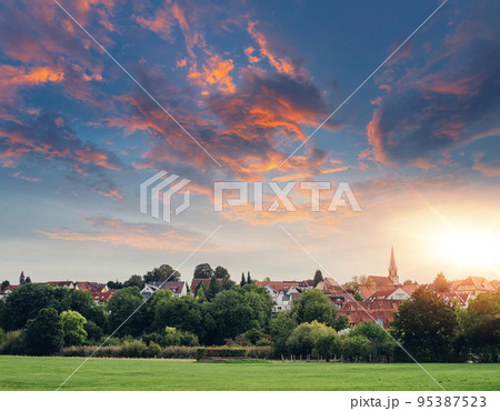 Freiberg am Neckar On the Sunset. Small European town in Baden Wurttemberg, Germany, Europe. Nekar river, southwestern Germany Freiberg am Neckar On the Sunset. Small European town in Baden Wurttemberg, Germany, Europe. Nekar river, southwestern Germany 95387523