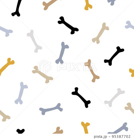 Hand-drawn multi-colored bones on a white background 95387702