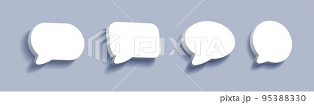 White blank speech bubbles set. Cloud bubbles speech different shapes 95388330