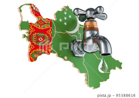 Water resources, drinking water of Turkmenistan concept, 3D rendering 95388616