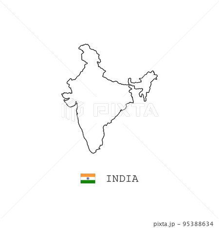 Outline Map of India Enlarged View | India map, World map outline, Map  outline