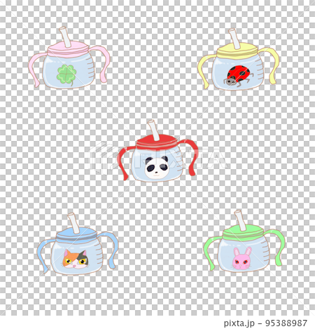 嬰兒吸管杯套裝小 5 色 95388987