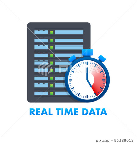 Real time data icon. Big data, database collection. Vector stock illustration. 95389015