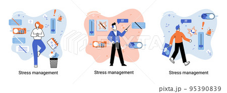 Stress management abstract metaphor, pressure control, depression, emotional tension, mental health 95390839