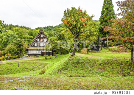 秋を迎えた飛騨の里(雨天) 秋を迎えた飛騨の里(雨天) 95391582