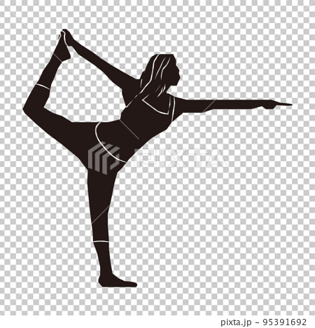 Standing poses, Silhouette illustration, Standing yoga poses