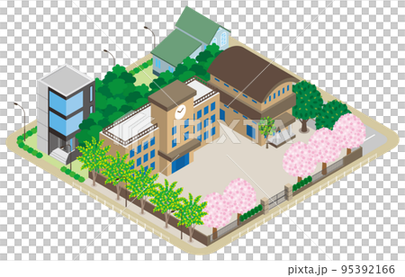 街並みの立体図. 都市の景観.  95392166