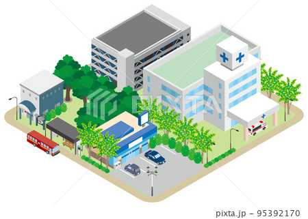 街並みの立体図. 都市の景観.  95392170