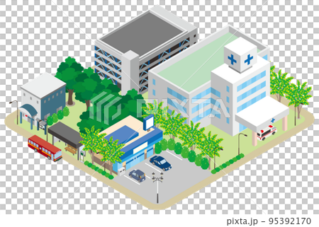 街並みの立体図. 都市の景観.  95392170