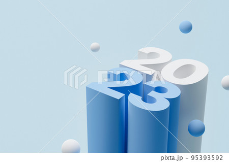 Happy new year 2023. New year resolution 2023. 3d render illustration 95393592