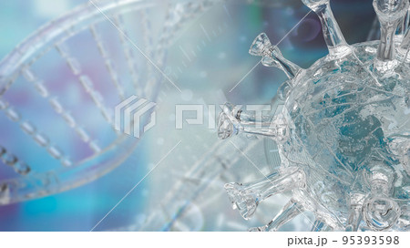 The clear virus on medical or sci background 3d rendering 95393598