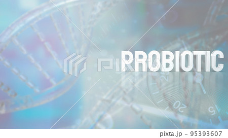The white text probiotic on sci background 3d rendering 95393607
