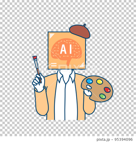 Anthropomorphic image illustration that AI automatically creates illustrations 95394096