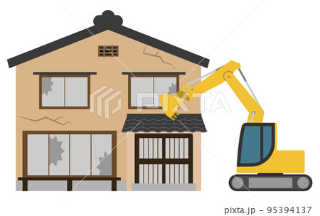 解体工事をするショベルカー2 95394137