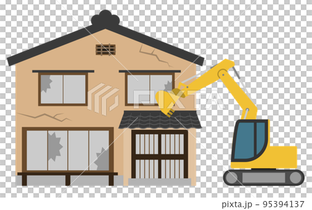 解体工事をするショベルカー2 95394137