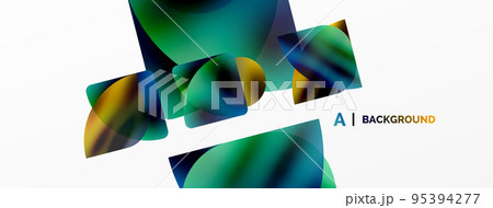 Transparent effects geometric abstract background. Minimalist wallpaper, banner, background or landing 95394277