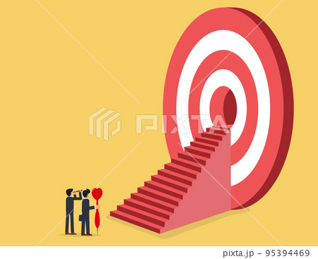 Businessman looking to target. plan and strategy to achieve goal,business vision concept. 95394469