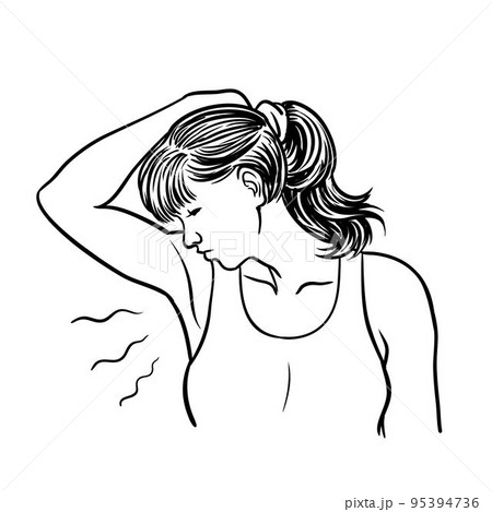 Terrible smell armpit concept draw vector Terrible smell armpit concept draw vector 95394736