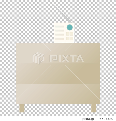 Illustration of a door-to-door receiver placed on a shelf 95395380