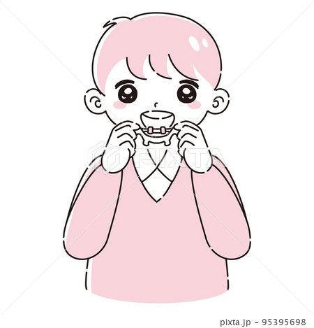 子どもの歯科矯正器具のイラスト 95395698