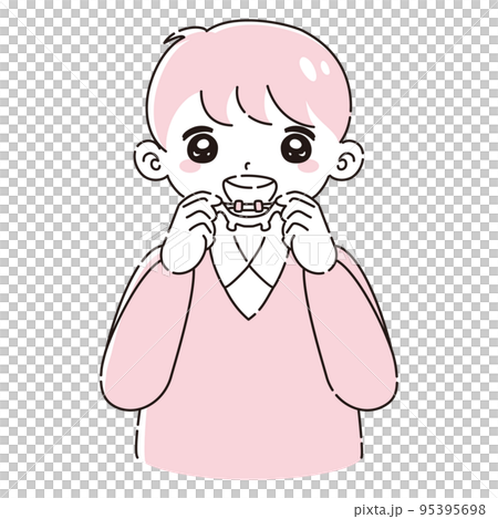 子どもの歯科矯正器具のイラスト 95395698