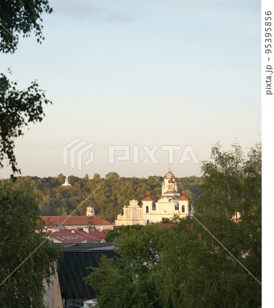View on Three Crosses and churches in VIlnius, Lithuania 95395856