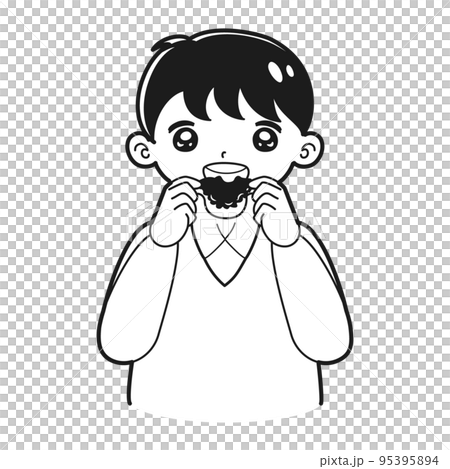 Illustration of children's orthodontic appliances (black and white) 95395894