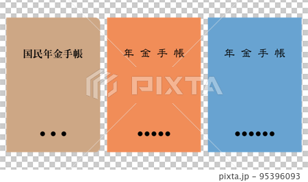 養老金書的圖像插圖（棕色，橙色，藍色） 95396093